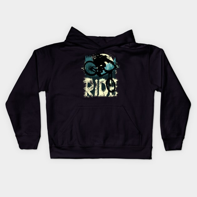 Ride (small and back) Kids Hoodie by OneRedFox